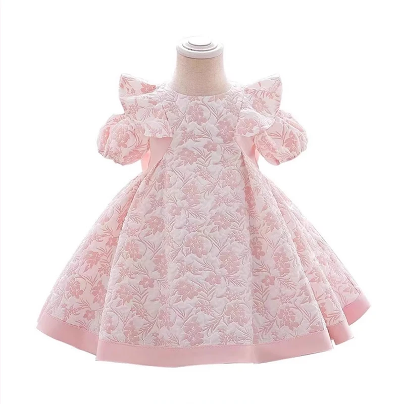0.5m/1m/2m Pink Flower Three-dimensional Relief Jacquard Fabric For Princess Dress, Children's Clothing, Handmade DIY Fabrics - view 5