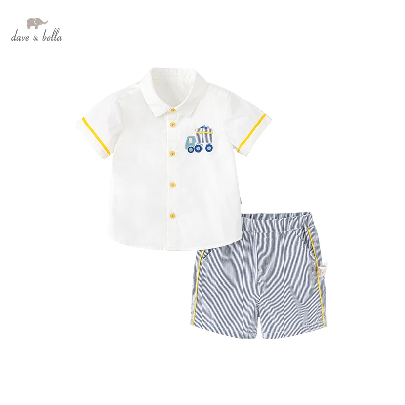 

Летний повседневный комплект одежды для мальчиков DB2221386 dave bella с мультяшным принтом, модные комплекты для мальчиков с коротким рукавом, Детский костюм из 2 предметов