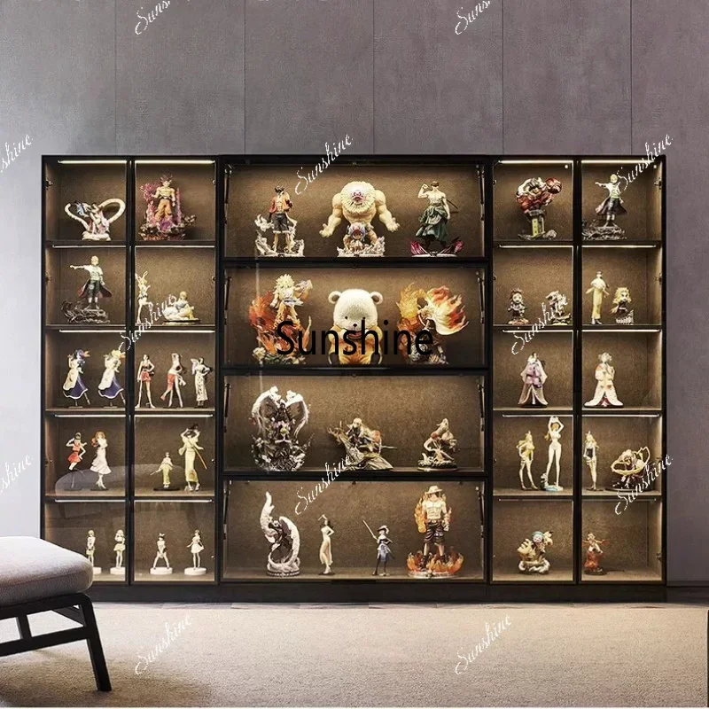 Glass door figure display cabinet household wall dust storage floor locker