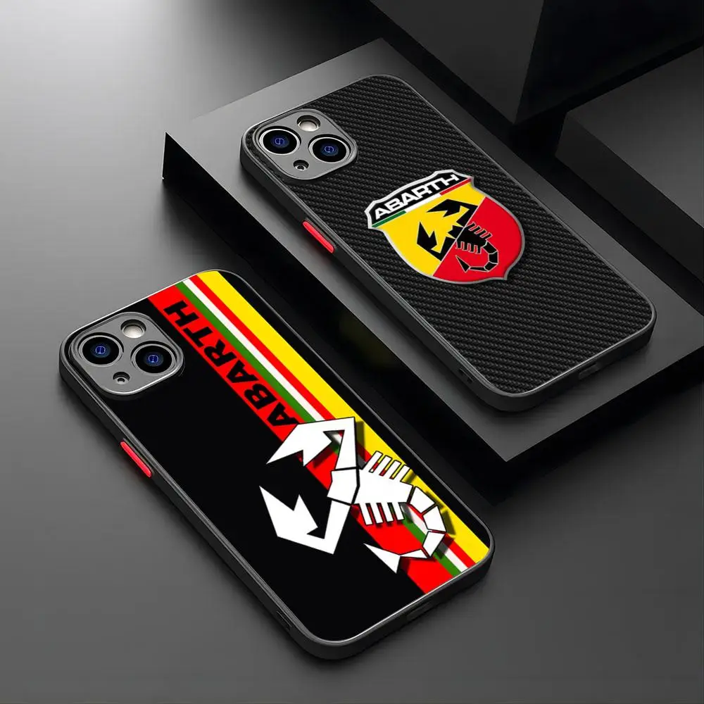 ABARTH Italy Car Phone Case For IPhone 15 16 14 12 13 11 Pro Max XR XS Mini Shipping X 7 8 Plus Matte Cover