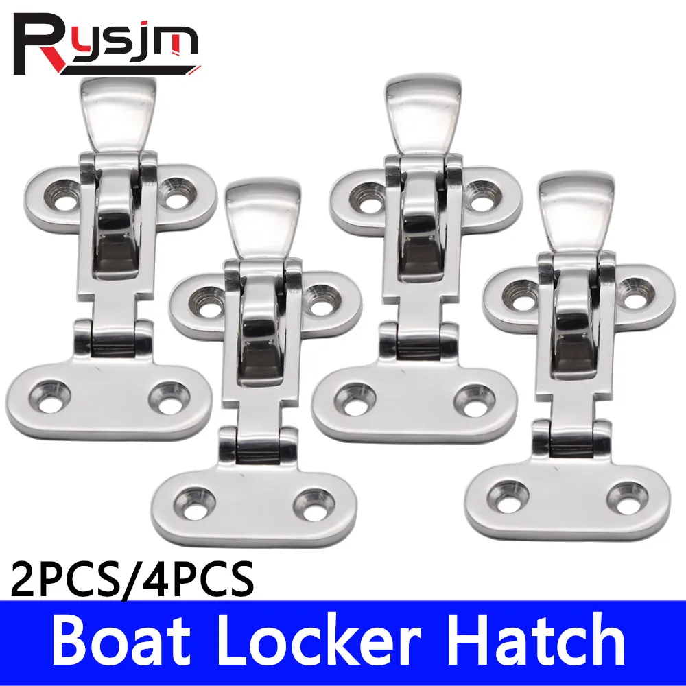 HD 2/4PCS Boat Anti-Rattle Latch 110X50mm 316 Stainless Steel Marine Boat Locker Hatch Anti-Rattle Latches Fastener Accessories