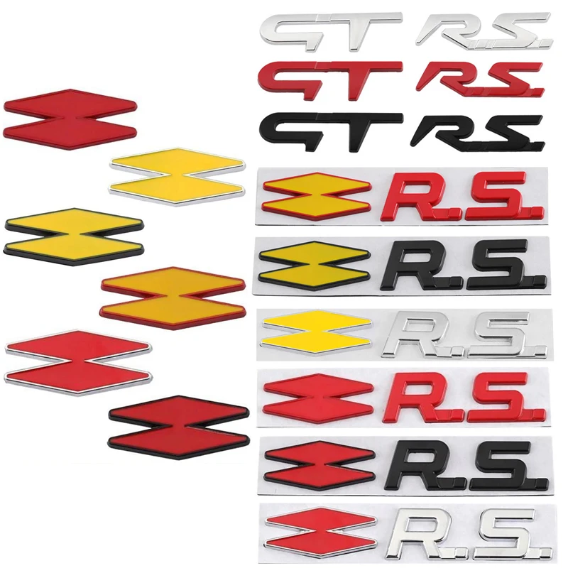 3D Car Metal GT RS Line Logo Decals Emblem Badge Sticker For Renault Logan Clio Megane 2 3 4 Kangoo Koleos Captur Twingo Duster