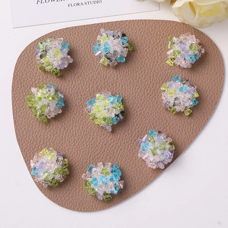 Crystal Shoe Charms 1 Pc Delicate Iridescent Crushed Ice Hydrangea Bead Cluster Clear Jelly Resin Princess Decor for Casual Wear