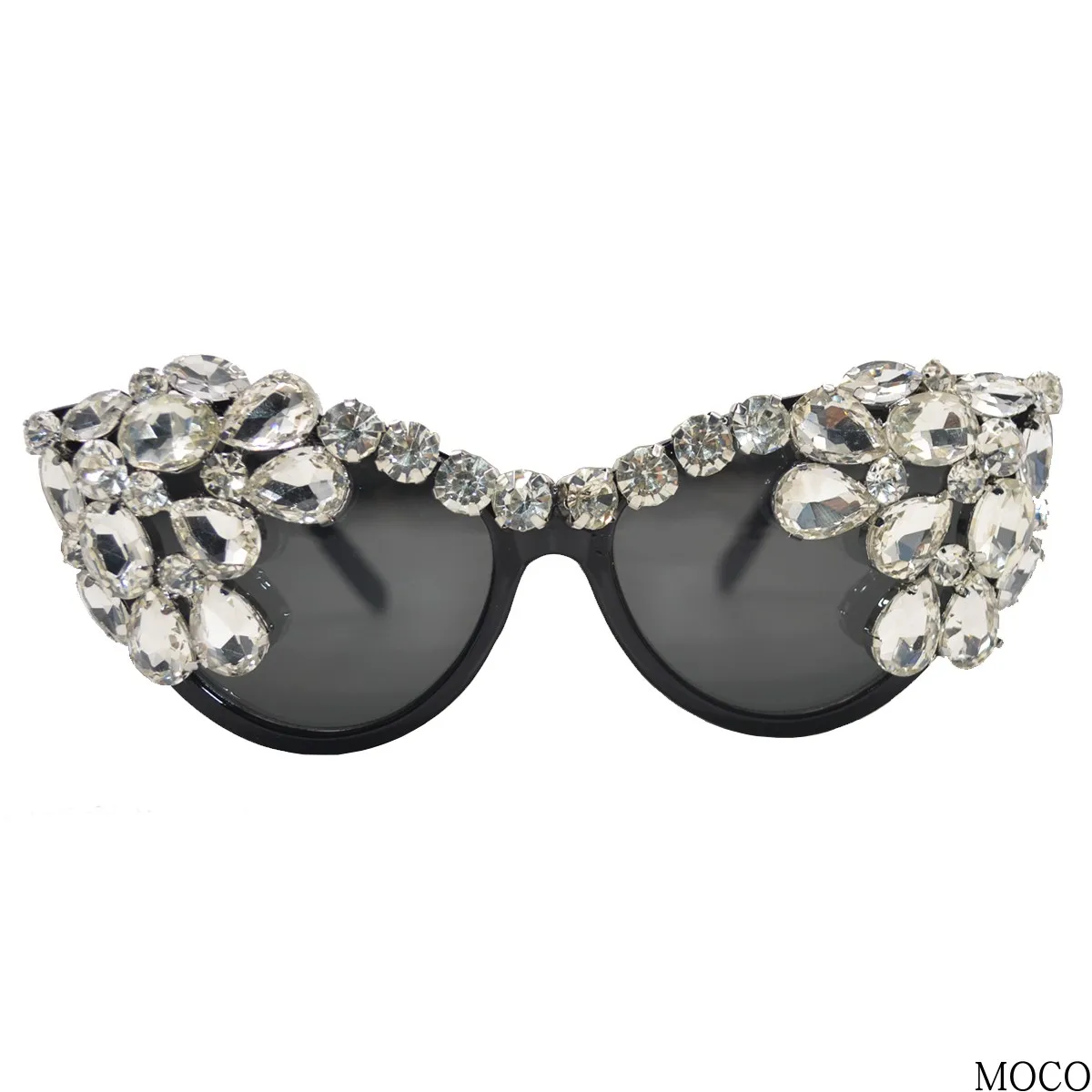 European American Ins New Rhinestone Love Glasses Fashion Flash Diamond Sunglasses Personalized Diamond Sunglasses