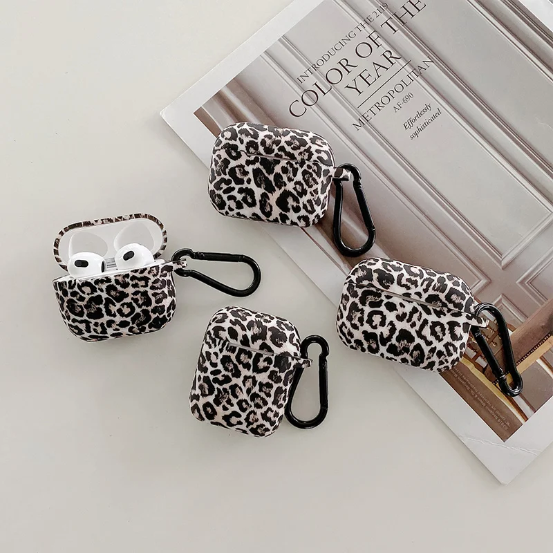 Leopard Earphone Case For Apple Airpods Pro 2 3 Air Pod Pro 2 3 Generation Silicone Case Protector Earring Charging Boxs Cover