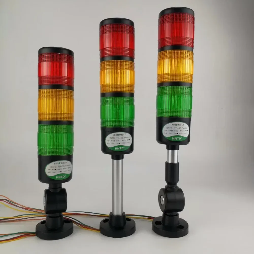 Safety Stack Lamp Industrial 3layer Black True LED Signal Tower Caution Light Alarm Lamp Foldable Warning Light for CNC Machine