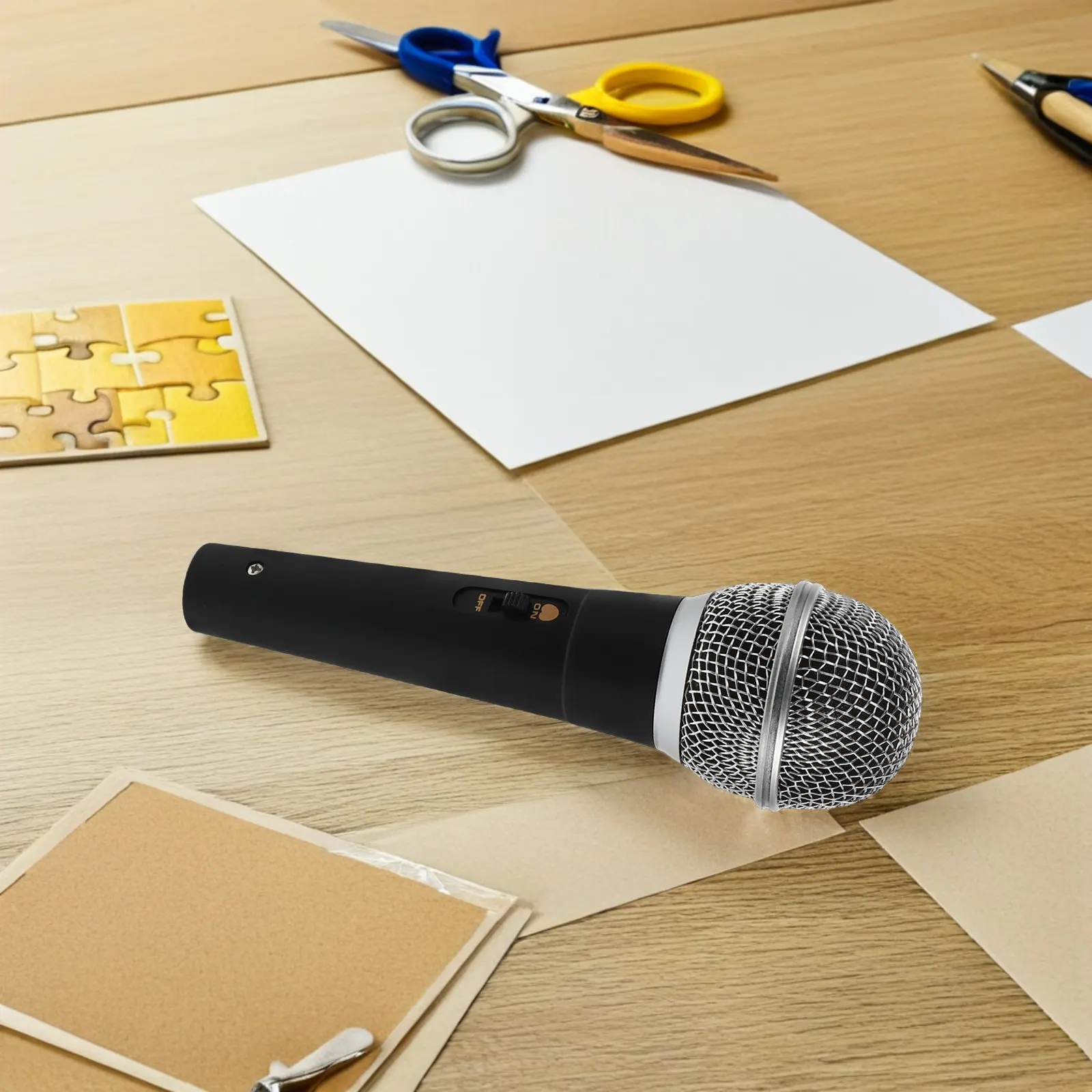 Realistic Prop Microphone Portable Plastic Simulation Microphone for Role Play Stage Performance Interview Public Speaking