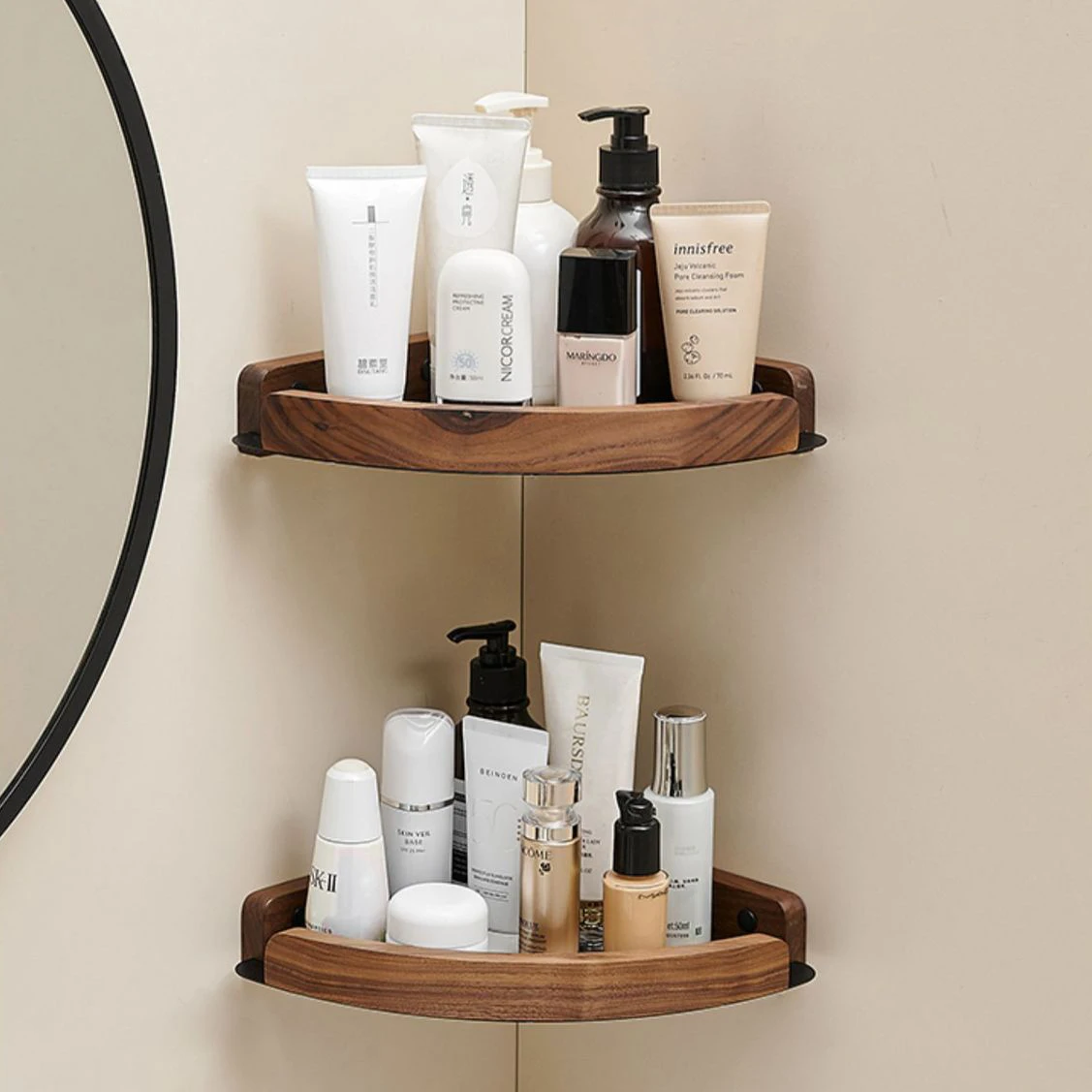 bathroom-shelf-corner-shelf-bath-storage-holder-wall-mounted-walnut-and-black-aluminum-bath-shower-shelf-bath-shampoo-holder