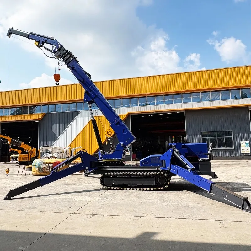 Custom New Diesel Mini Lifting Crawler Crane 3 T Crawler Spider Crane Hydraulic Boom Lift Fly Jib Telescopic Small Spider Crane