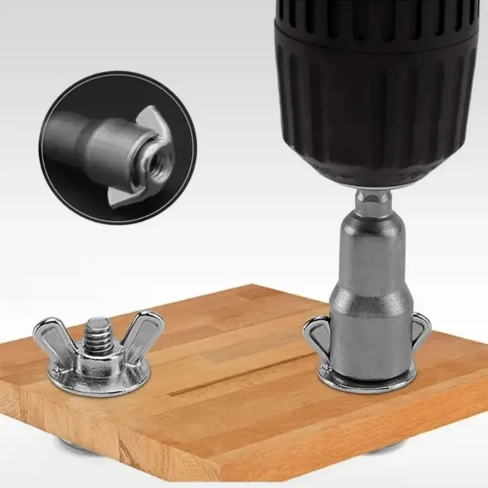 الطبيعية مشقوق فراشة ثقب مفتاح بانة 80 مللي متر 65 مللي متر سداسية مقبض مفك كهربائي الجناح الجوز المقبس أداة #4