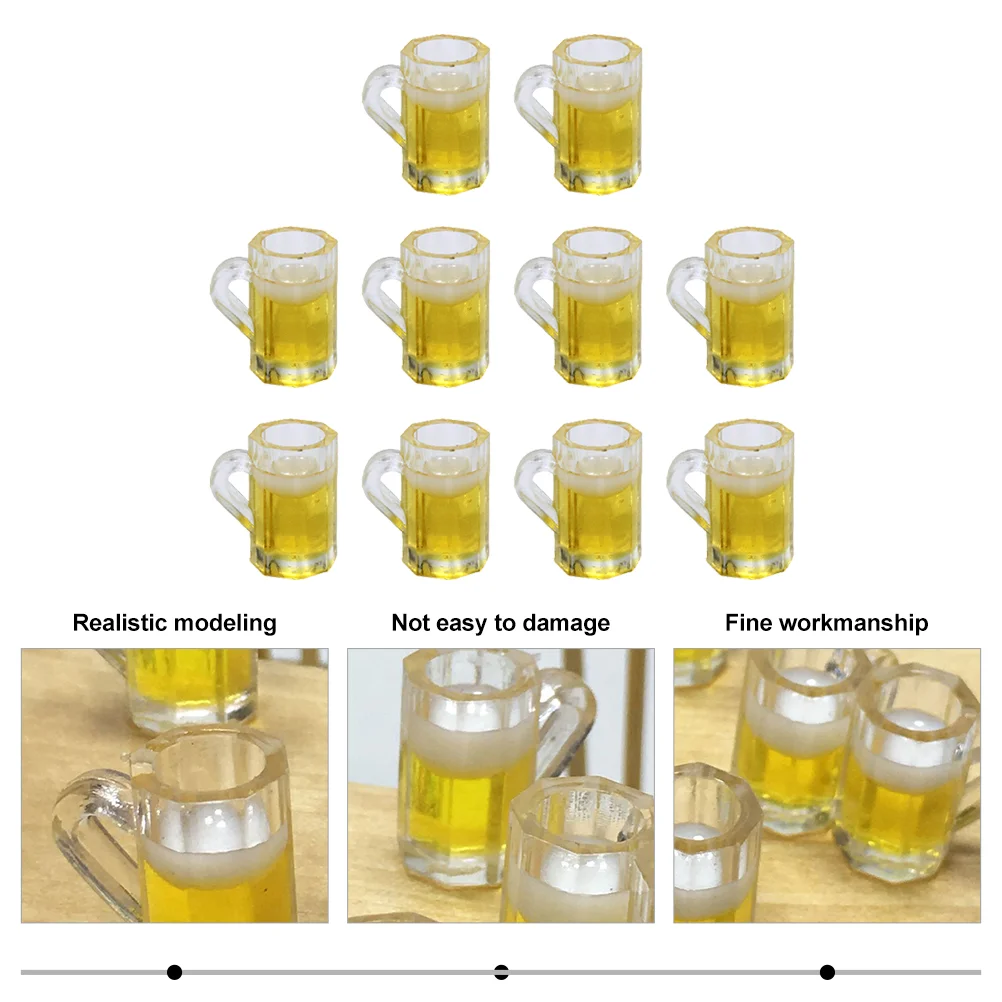 10 Pcs Beer Mug Model Accessories Glass Refrigerators Glasses Modeling Ornaments Statues Baby