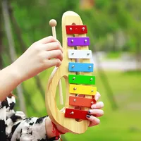 M MBAT Xylophone with Wooden Mallet Percussion Musical Instrument Toy Gift 8 Note Xylophone Orff Children Kids Present Kalimba
