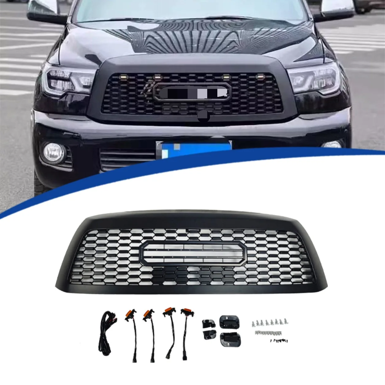 

For 2008-2018 Toyota Sequoia TRD Style Grille, ABS Material, Direct Replacement.