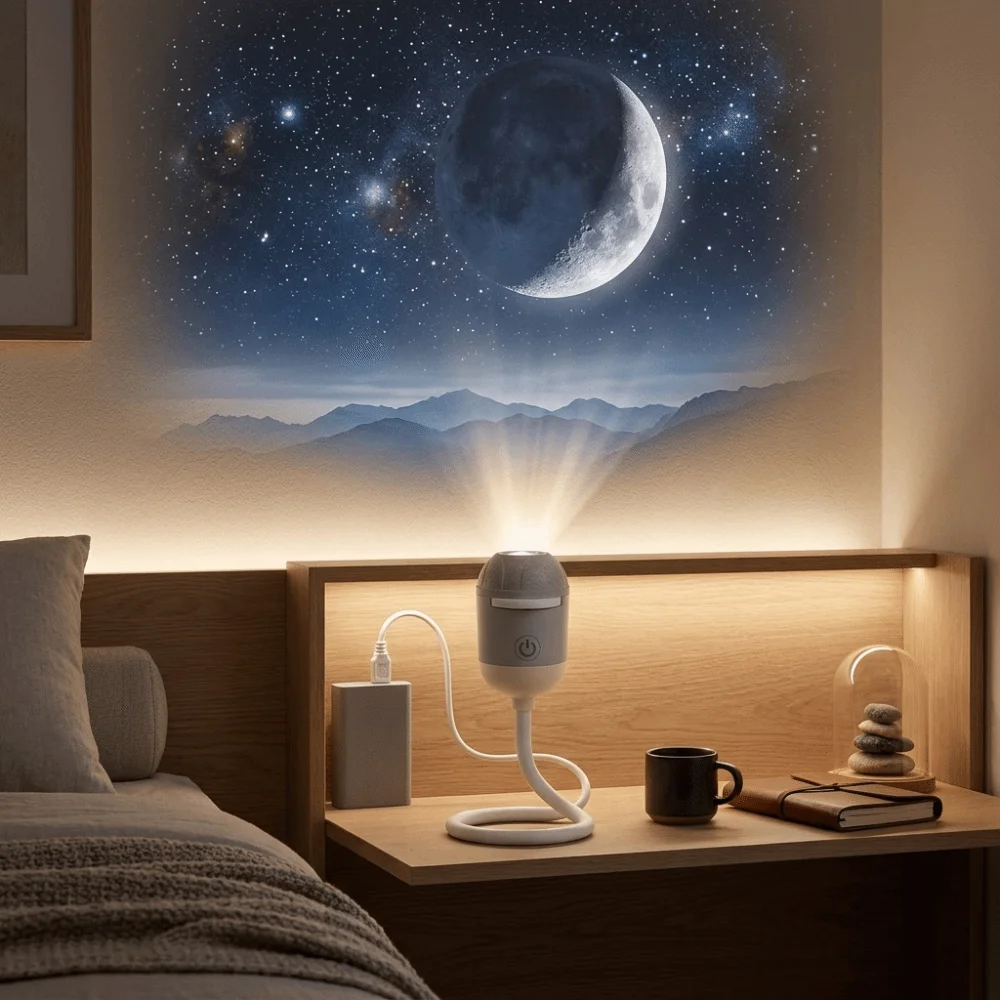 USB Powered Starry Sky Projection Lamp Compact Design Soft Projection Galaxy Atmosphere Lamp Plug And Play Dream Like
