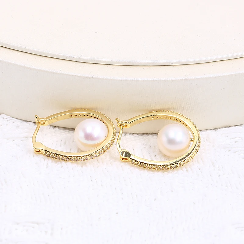 

1 пара позолоченных медных серег-гвоздиков E163 с жемчугом, фурнитура для изготовления ювелирных изделий, аксессуары для DIY украшений