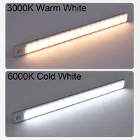 LED Cabinet Light Type C Rechargeable Motion Sensor Night Lights for Kitchen Wardrobe Cabinet Lighting 10cm/20cm/30cm/40cm/50cm 3