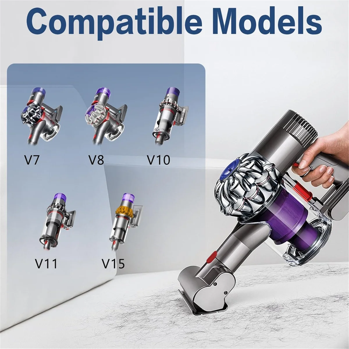 Aspirateur Dyson sans fil V7 V8 V10 V11 V15, mini tête de brosse dégradée, épilateur pour animaux de compagnie, accessoire de rêve