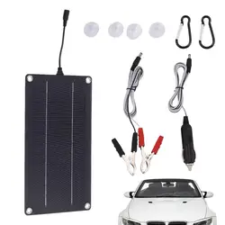 Solar Car Battery Charger 12V/24V Waterproof Solar Battery Maintainer Plug And Play Solar Panel Trickle Charging Kit Accessories