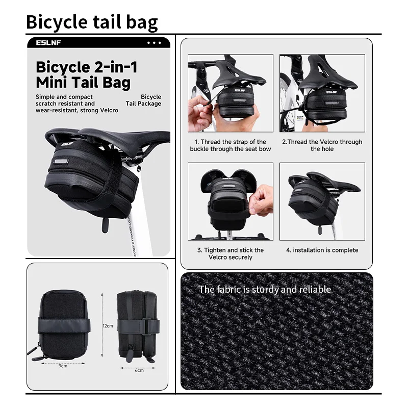 ESLNF انفصال الذيل حقيبة للدراجات الطريق حقيبة سرج صغيرة للدراجات أداة محمولة حقيبة التخزين دراجة الملحقات #6