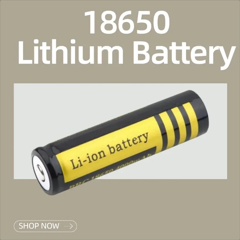 

18650 Lithium Battery 3.7V Black 4000mAh Power Lithium Battery for Flashlights and Small Fans