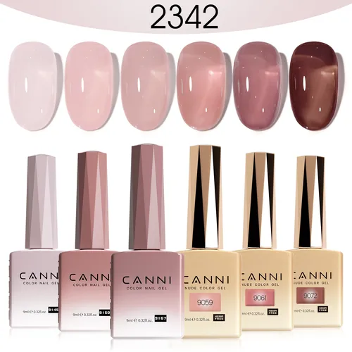 Imagen 1 del producto Kit de esmalte de uñas en Gel CANNI, 6 uds. * 9ml, sin HEMA, gelatina de Jade, gelatina desnuda, rosa, VIP, regalo de Navidad, diseño de uñas francés, Color Natural