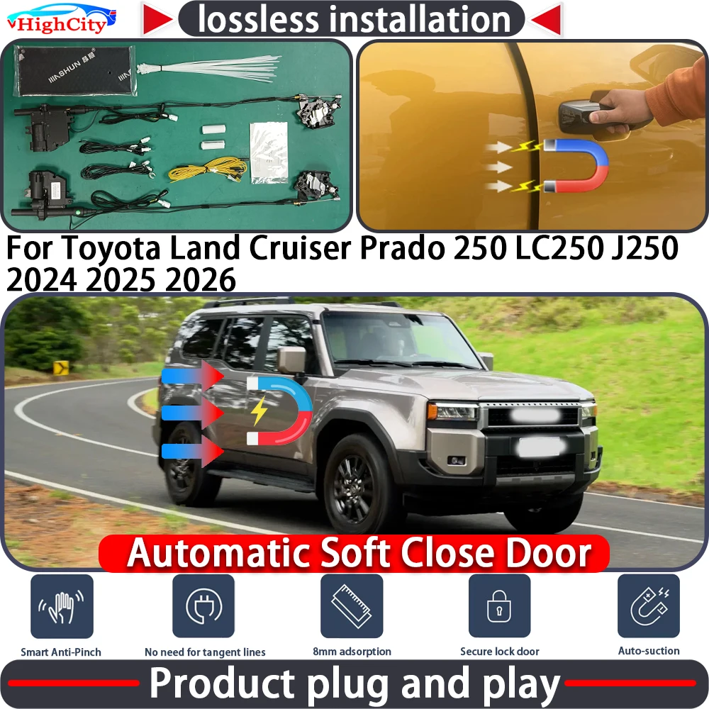 Closing Door Lock Actuator for Toyota Land Cruiser Prado 250 LC250 J250 2024 2025 2026 Soft Close Power Latch System Auto Pull