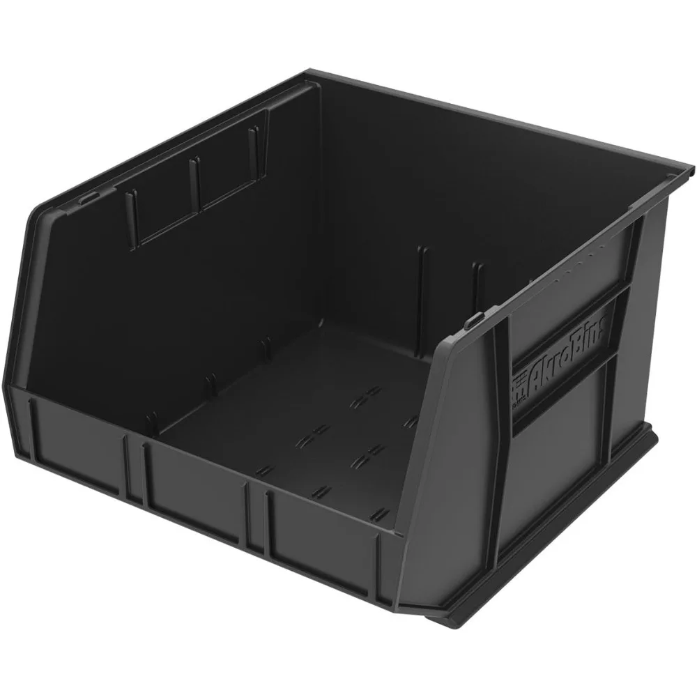 

Plastic Hanging Stackable Storage Organizer Bin, 18-Inch x 16-Inch x 11-Inch, Black, 3-Pack