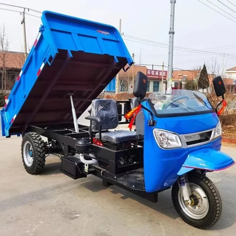 

Agricultural tricycle automatic hydraulic dump compartment heightening and widening size optional