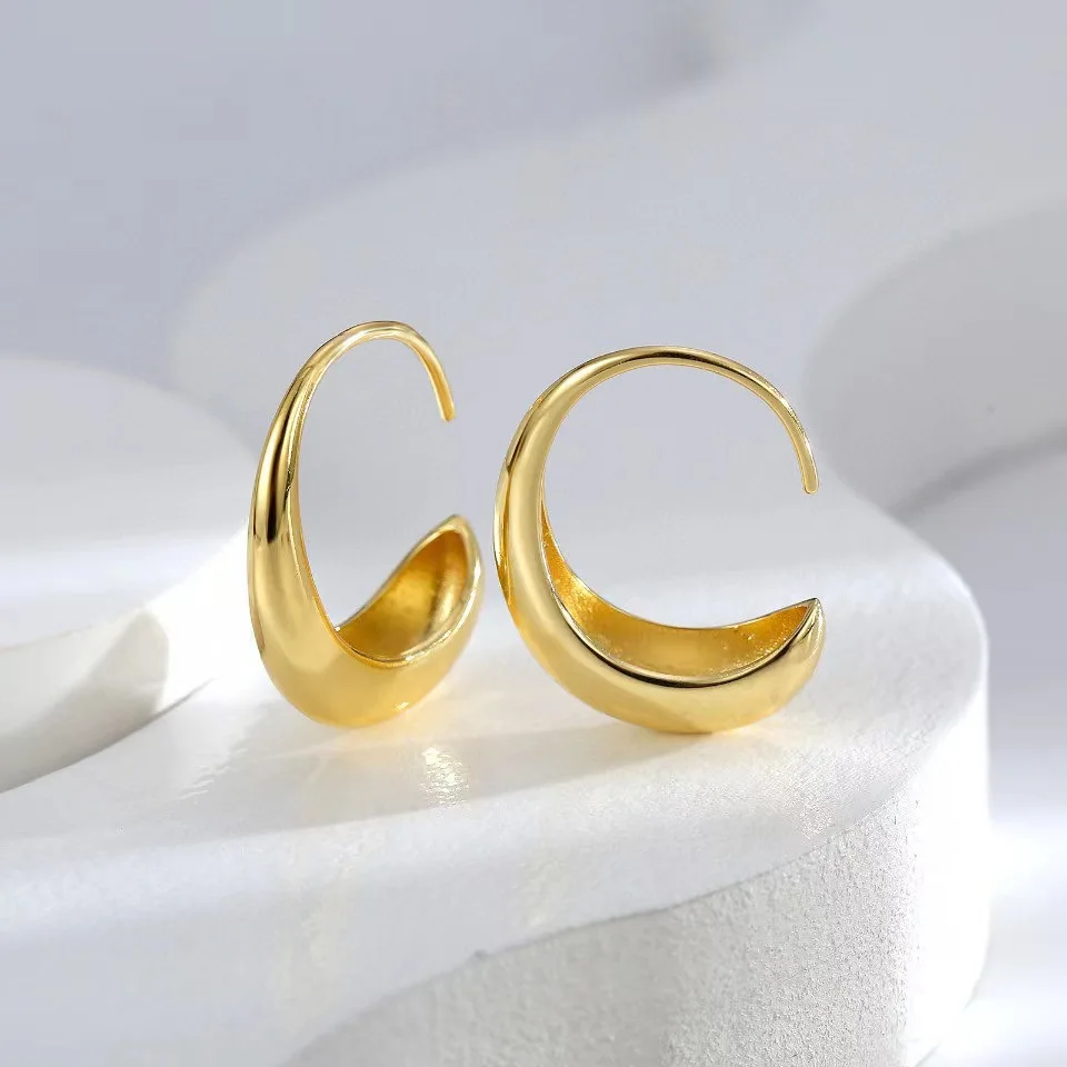 

Buyee 925 Sterling Silver Female Drop Earring Circle Elegant Double C Dangle Earring for Women Fashion Big Fine Jewelry Earring