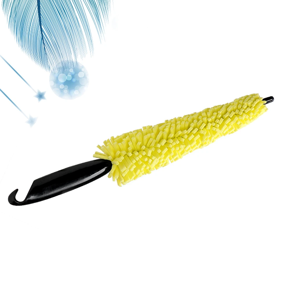 

Car Wheel Cleaning Brush Tire Rim Sponge Tool Multifunctional Detailing Scrub Plastic Handle Hook Suitable Vehicles