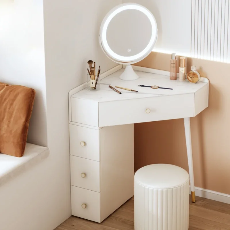 

Nordic Corner White Dresser Mirror Set Girl Modern Vanity Dressing Table Makeup Storage Penteadeira Para Quarto Room Furniture