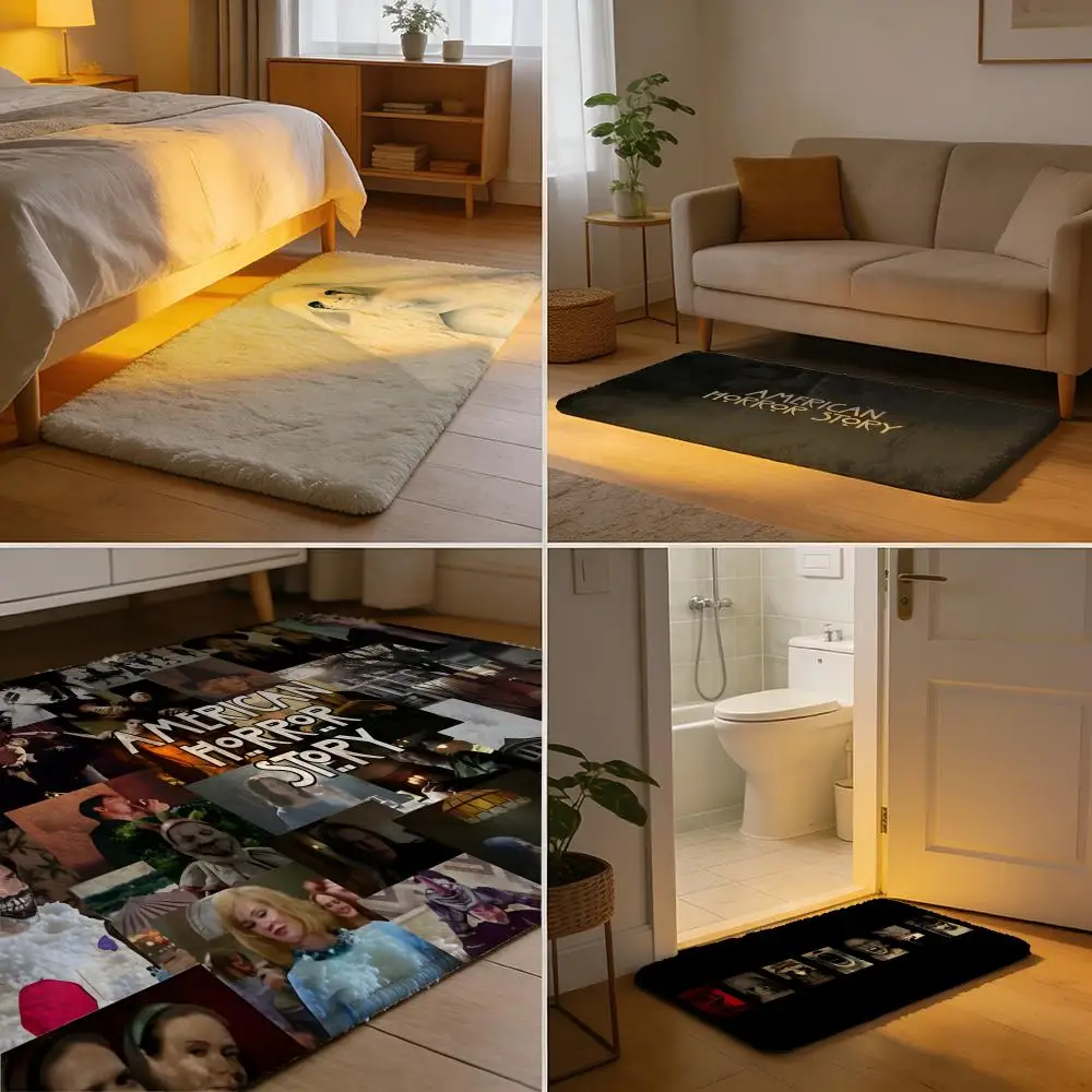 A-AHS American Horror Story TV Movie - Alfombra de suelo de franela suave, antideslizante y absorbente, para el hogar, dormitorio, baño