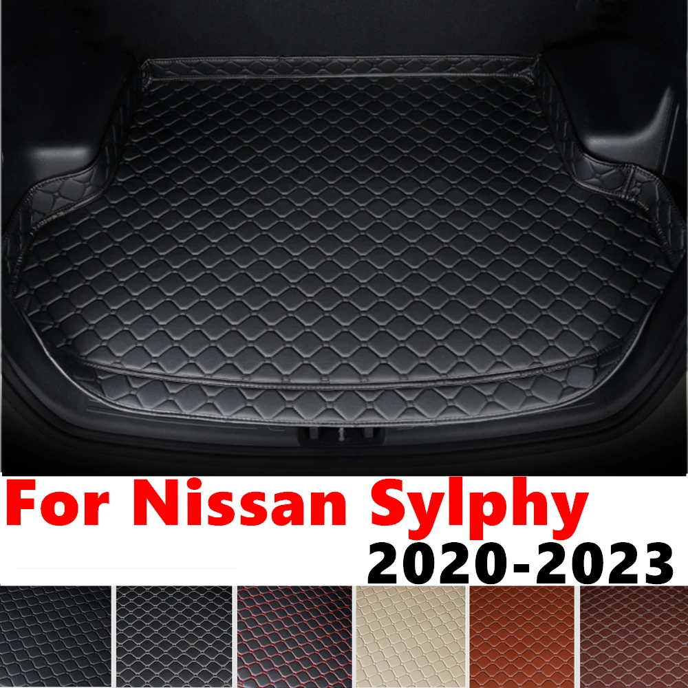 High Side Car trunk mat for NISSAN Sylphy 2023 2022 2021 2020 Tail Boot Tray luggage Pad Rear Cargo Liner Interior Accessories