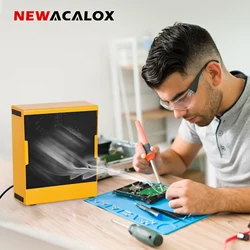 NEWACALOX-미국/EU 플러그 30W 용접 배기 팬 납땜 연기 제거기, 100-240V 활성탄 필터 스폰지 흡연 장치