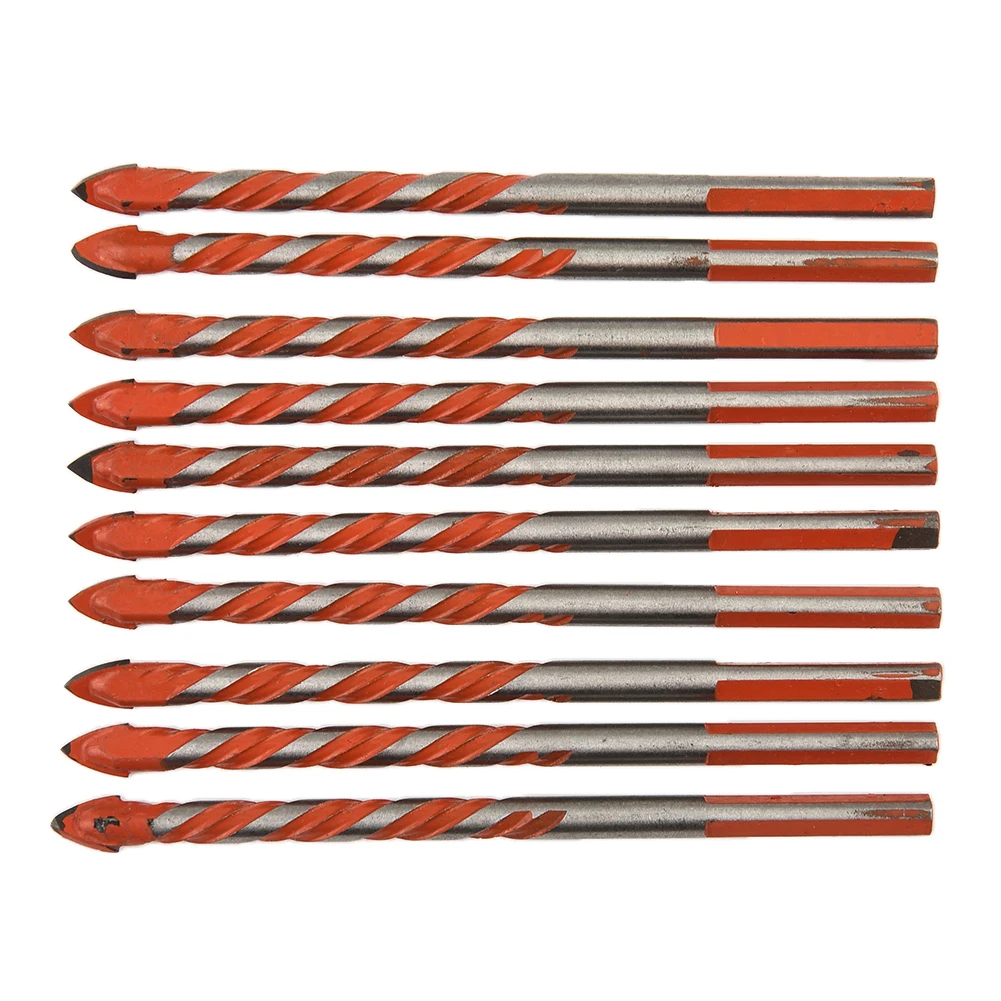 Drilling Drill Bit Triangular Shape Handle High Quality Tool 10PCS Precise Set Spiral Shaft Orange For Porcelain