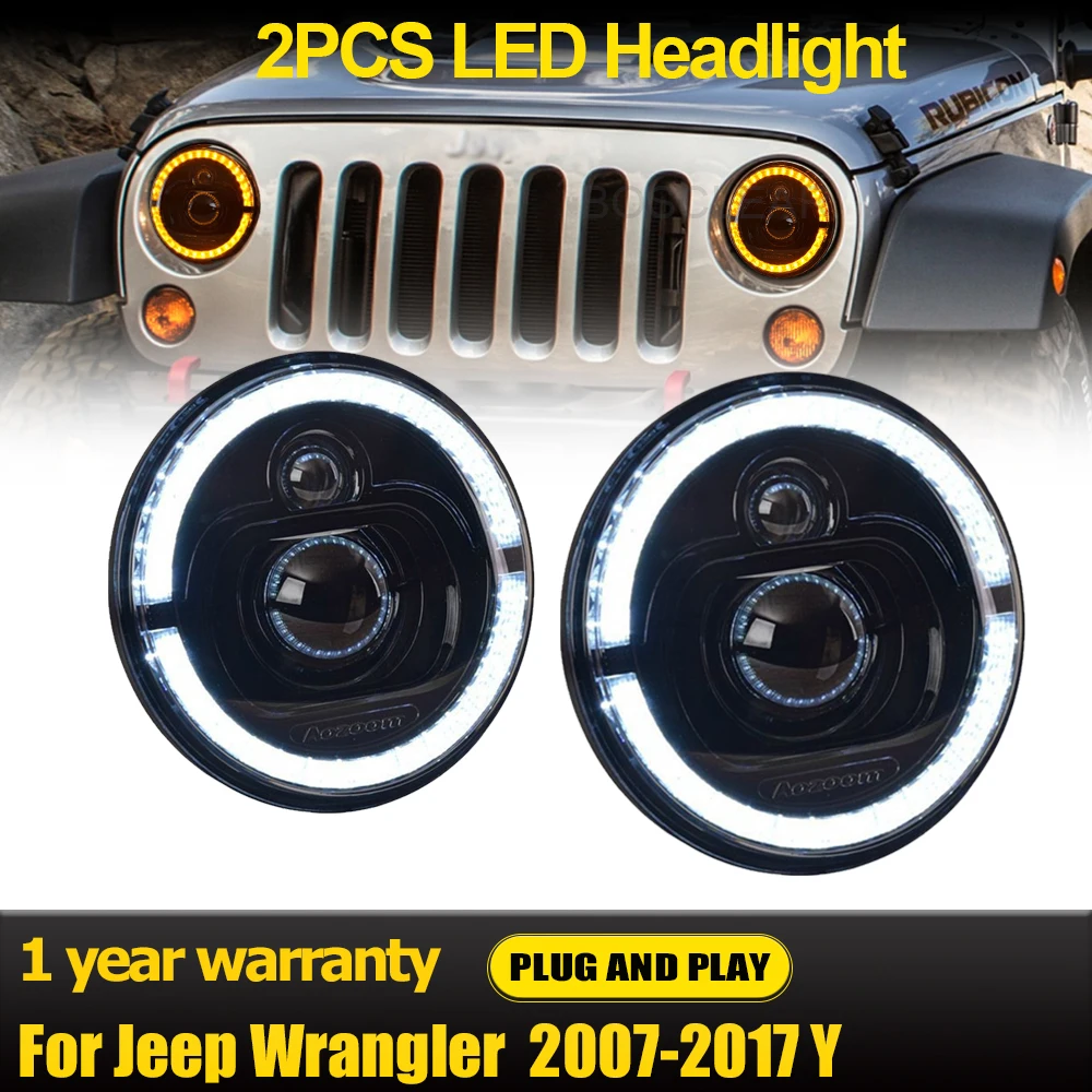 

Стайлинг автомобиля для фар Jeep Wrangler 2007-2017 светодиодные фары светодиодные DRL лазерные светодиодные линзы в сборе автоаксессуары