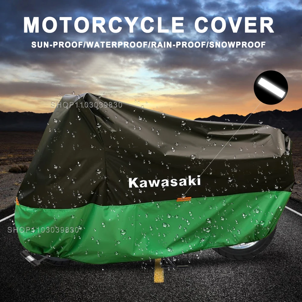 

Motorcycle Cover Waterproof UV Protector All Season Dustproof Rain Covers for KLZ1000 Ninja H2 SX VERSYS-X 300 TOURER