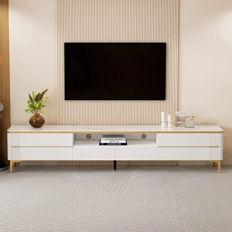 

Creative Living Room Tv Table White Modern Luxury Shelf Movies Designer Big Size Tv Stands Storage Archivadores Salon Furniture