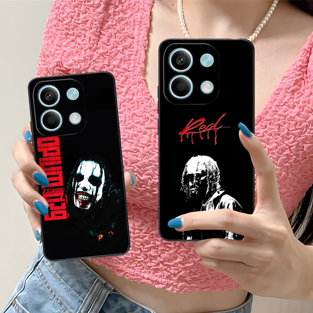 Playboi Carti Handyhülle für Xiaomi Redmi Note 13 12 11 10 9 8 7 6 S A Pro Lite Plus 5G Schwarz Smartphone Cover Handys