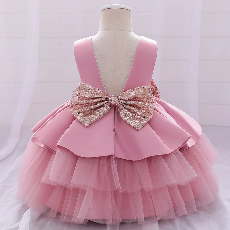 Vestido de flores Infantil para niña, ropa de Navidad para fiesta de primer cumpleaños, boda, tutú de encaje, disfraz de princesa para bebé, 2024