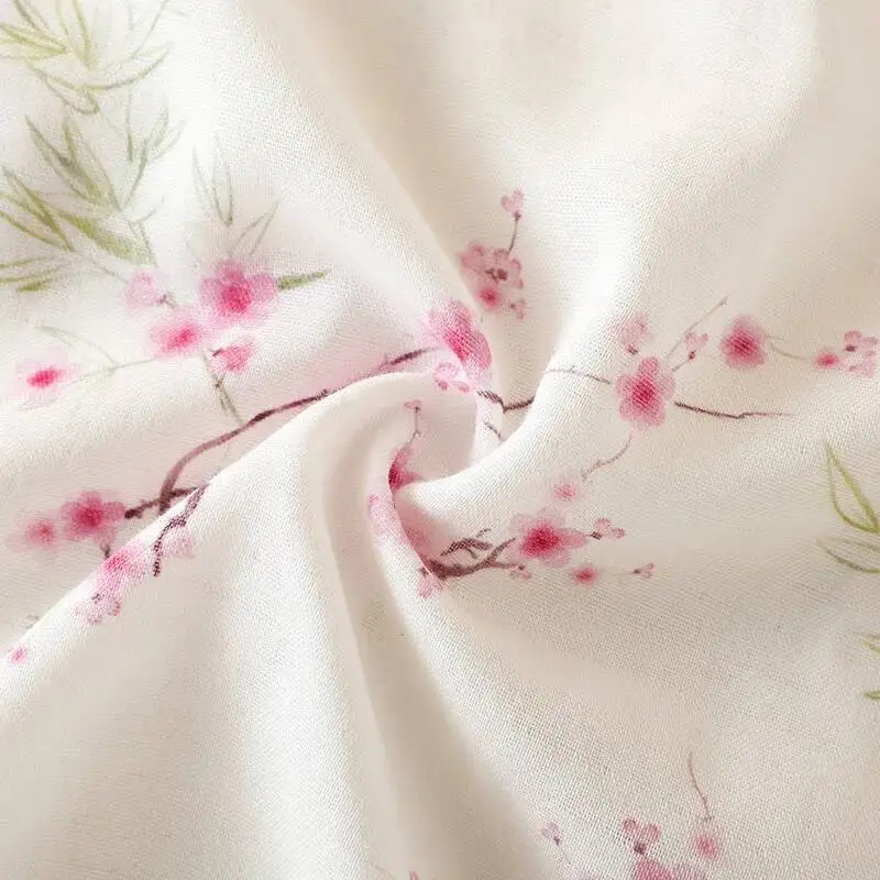 طقم بيجامات نسائي من نسيج الخيزران على الطراز الوطني لفصل الربيع والصيف رقيق بأكمام تسعة أرباع بلوفر بدلة باما