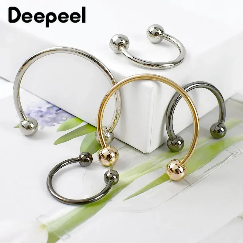 5/10Pcs Deepeel 15-60mm Metal U-shaped Rings Buckle Swimwear Bikini Clasp Double-headed Screw Buckles Decor Hat Hook Accessories