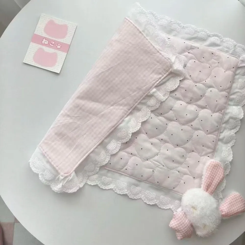 Love Lace Design Decorative Placemat Plaid Pattern Polka Dot Pattern Photo Shoot Mat Korean Style Decorative Tablecloth