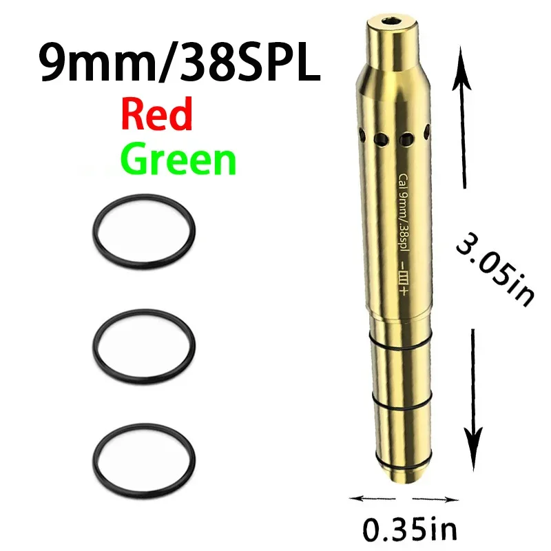 

Tactical 9mm/38SPL Red Green Dot Laser Boresighter Glock Pistol De Airsoft Brass Scope Accurate Calibration Shoot Accessories