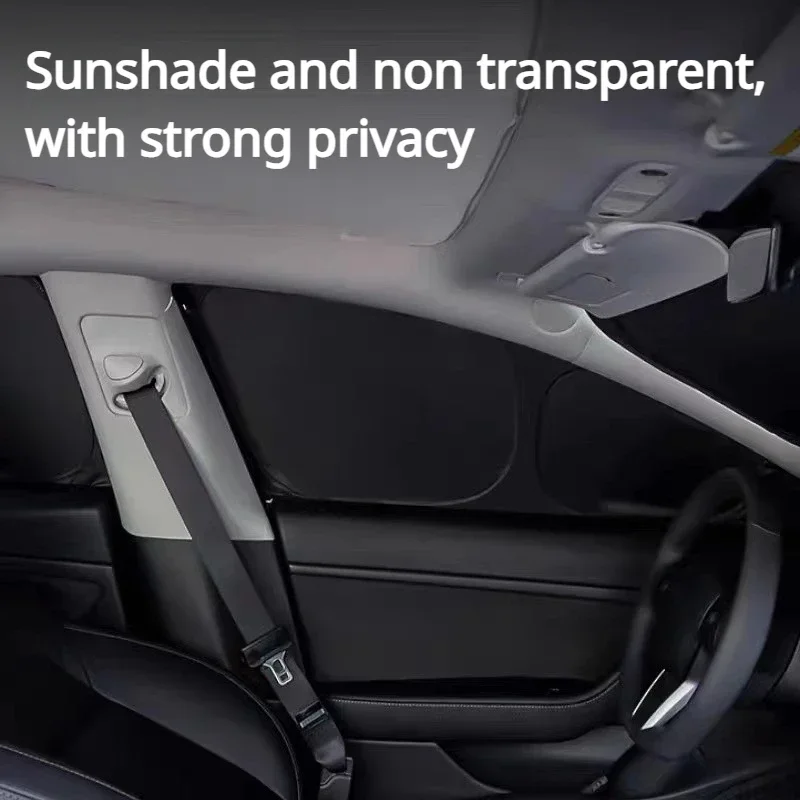 Full Sunshade for Tesla Model 3 Highland 2024 Side Windows Front Windshield Sun Shades Cover Sunproof UV Rays for Hiking Model3+