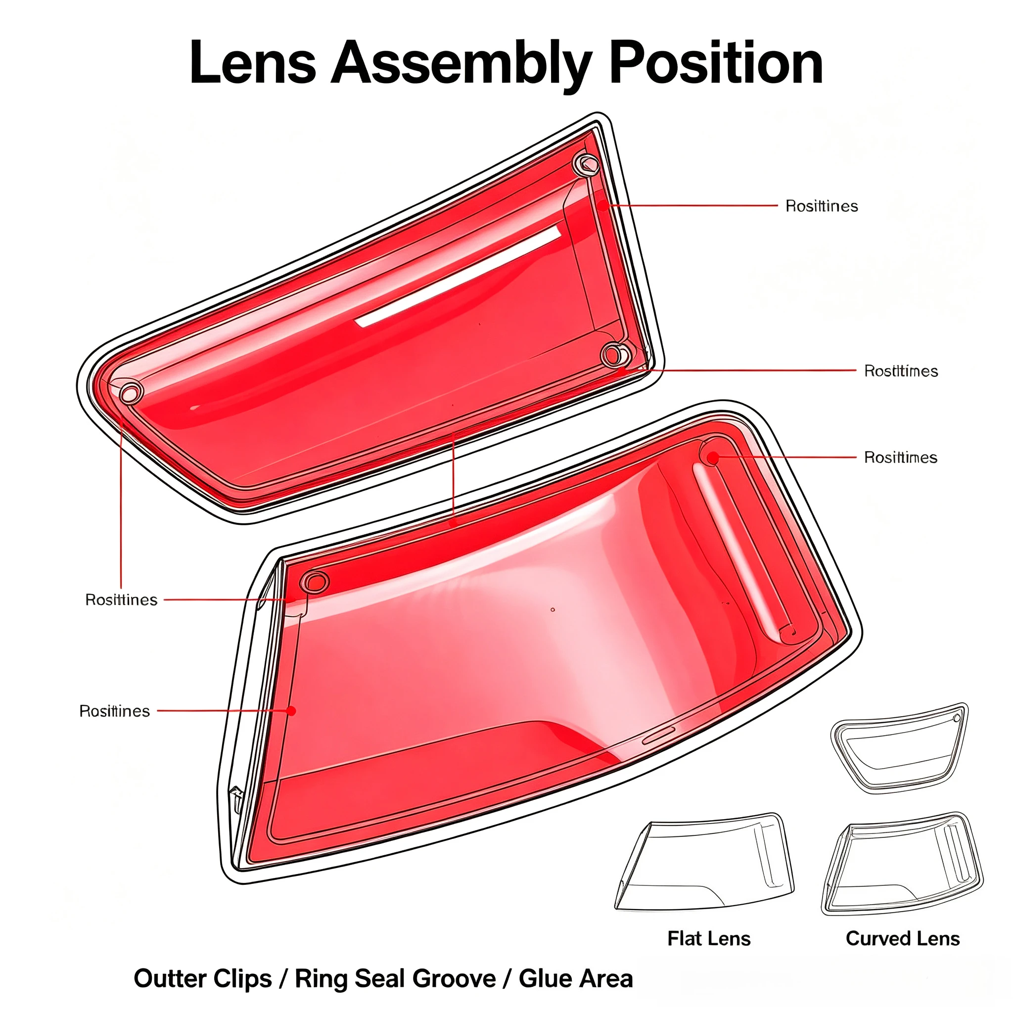Moggic Tail Light Lens Cover Compatible With 2016 2017 2018 A6L C7 PA Sedan Left Right Side Replacement For Rear Brake Lamp