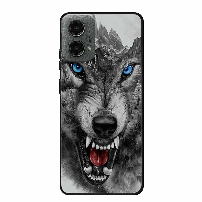 Coque For Motorola Moto G Play 2024 5G Animals Silicone TPU Soft Phone Back Cover For G Play 2024 5g Cases Wolf  Lion Capa Funda