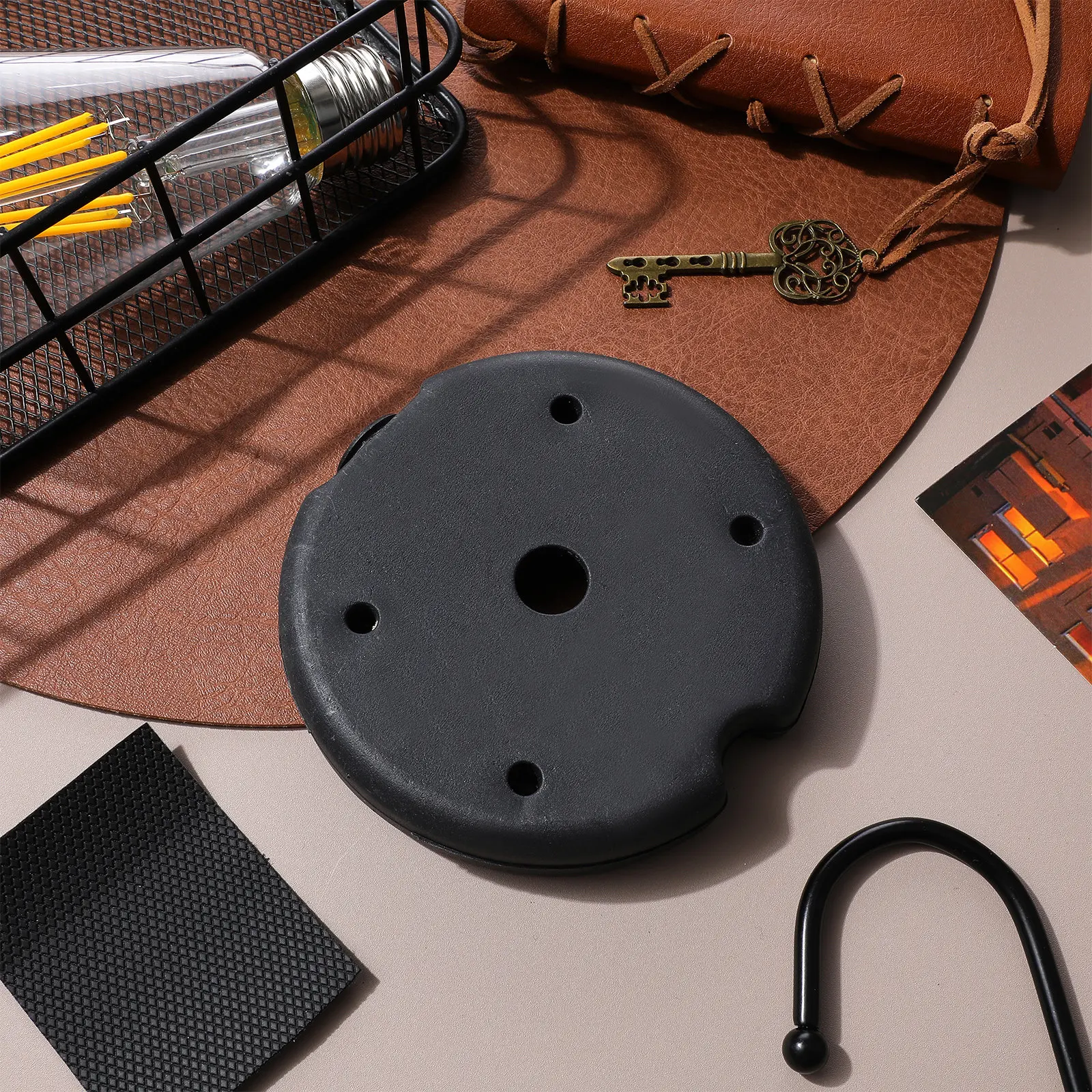 

Rubber Weighted Round Lamp Base Heavy Duty Stable Desk Floor Lamp Chassis Light Stand Accessory Floor Light Stand