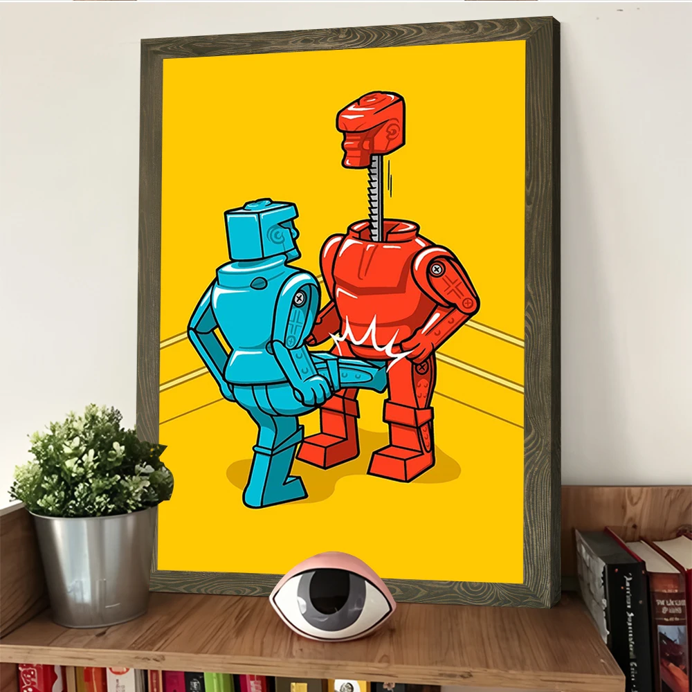 الأزرق ركلة الملاكم يطبع ملصق صور لغرفة المعيشة ديكور مخصص الملاكمة حائط لوح رسم الفن ديكور المنزل الحديث الألعاب