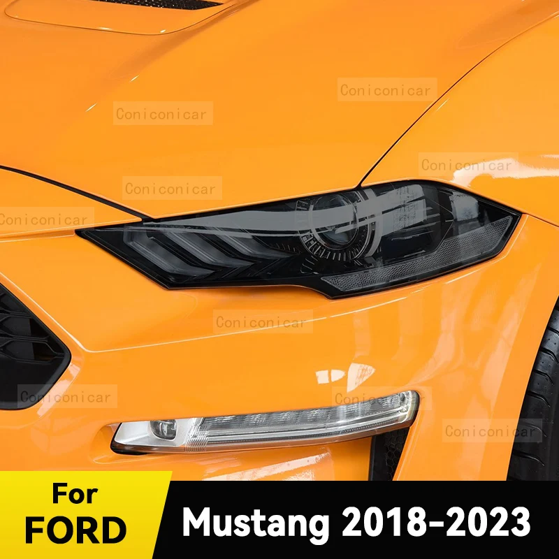 

Для FORD MUSTANG 2018-2023 автомобильная защитная пленка для фар, передний светильник, ТПУ, защита от царапин, аксессуары для фар, наклейка